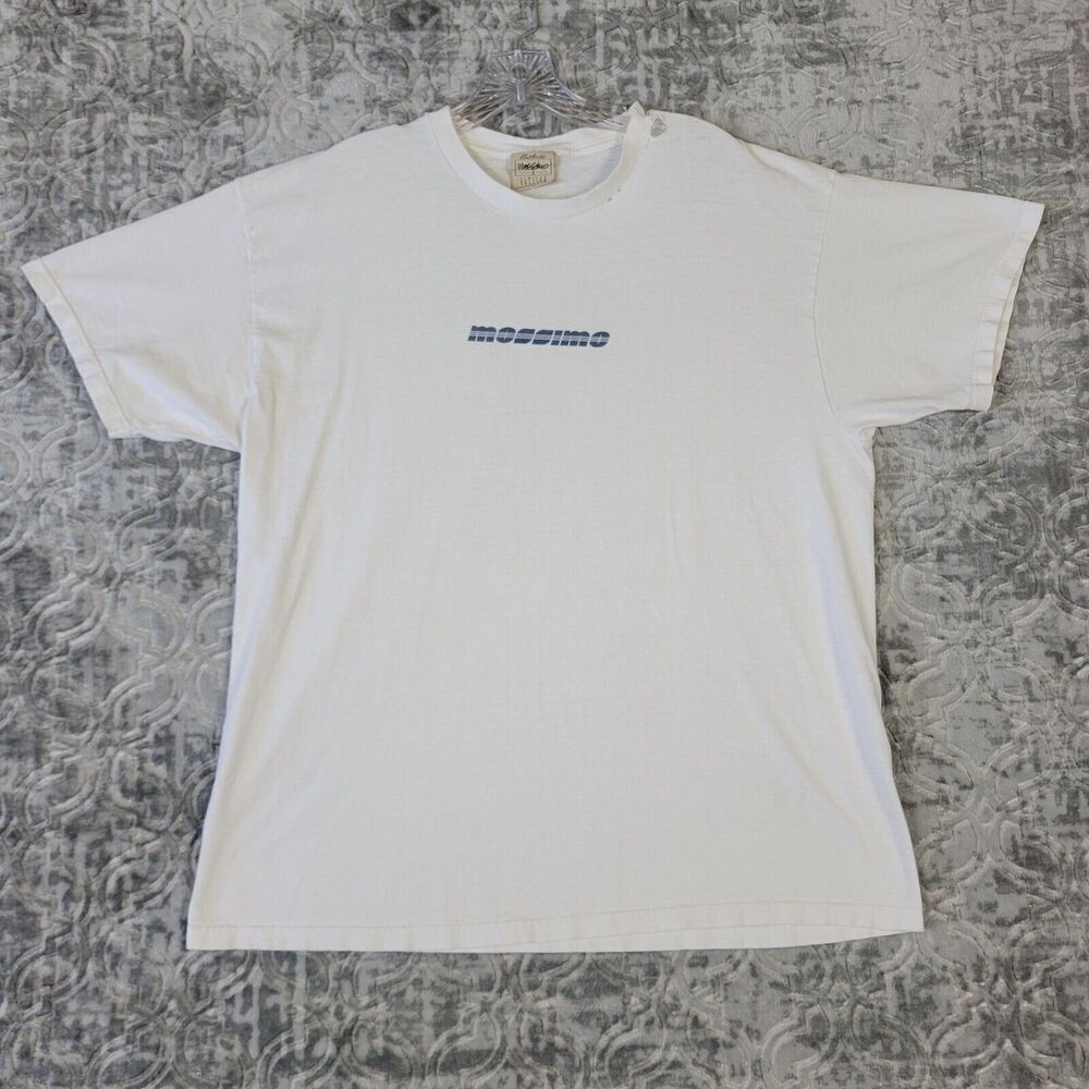 Vintage Mossimo Shirt Men's Large White Limited Edition Graphic Distressed USA